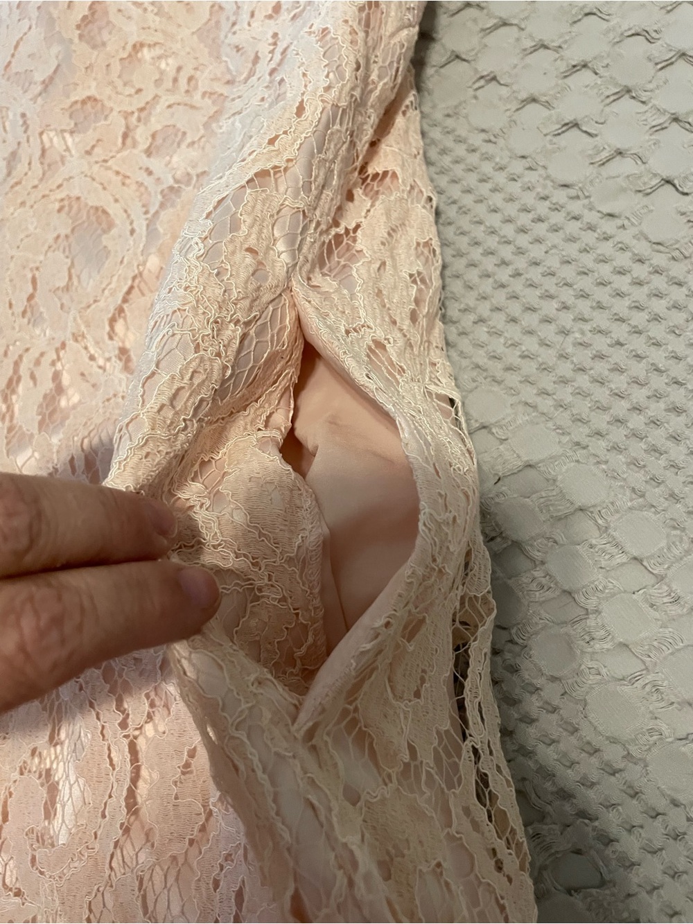 Adrianna Papell vintage Pale Blush Lace Coat Dress - Picture 8 of 8